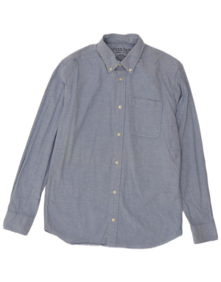 Jack & Jones Mens Shirt Medium Blue Cotton