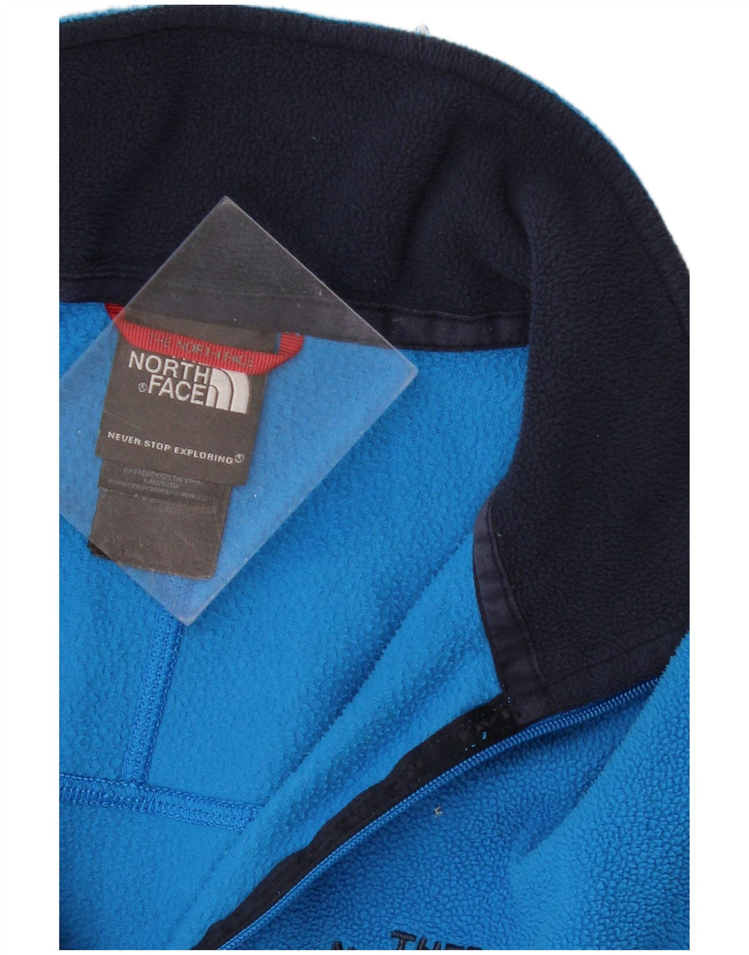 The North Face Mens Zip Neck Fleece Jumper Small Blue Polyester