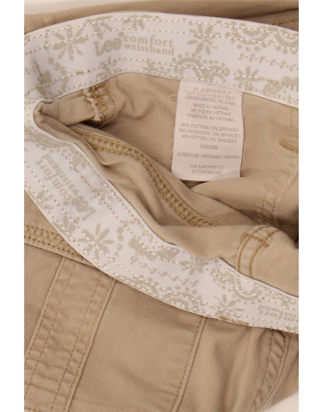 LEE Womens Straight Cargo Capri Trousers US 12 Large W34 L20 Beige Cotton