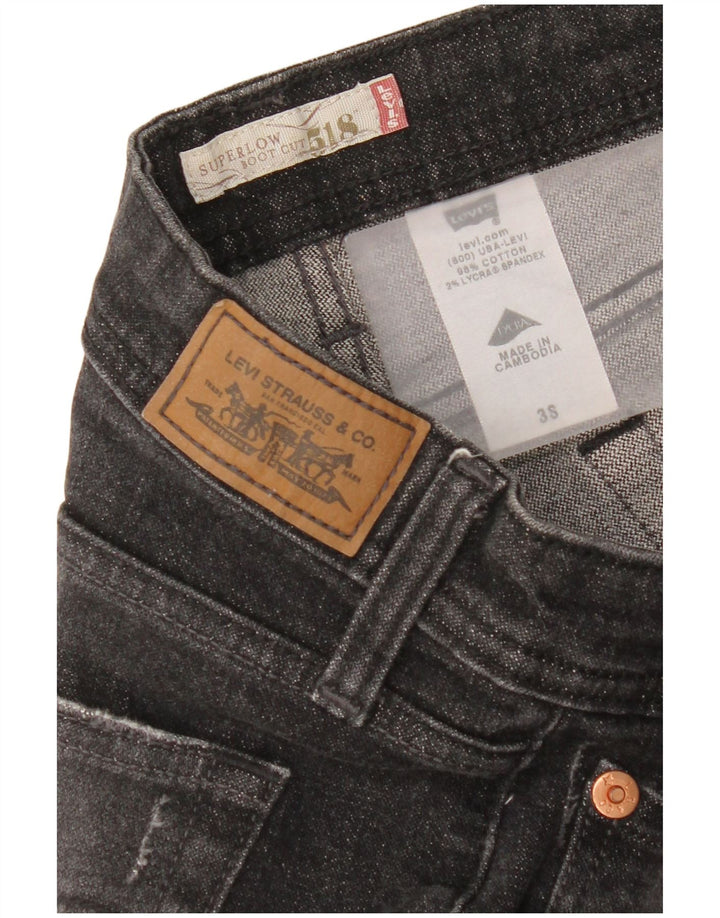 Levi's Womens 518 Super Low Bootcut Jeans US 3 Small W30 L29 Grey Cotton