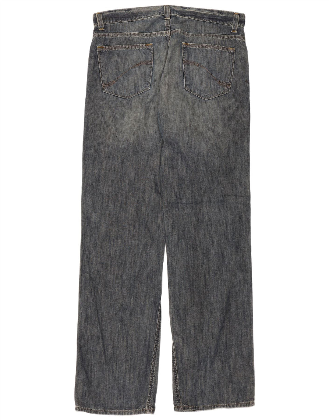 Dkny Mens Straight Jeans W34 L34 Blue Cotton