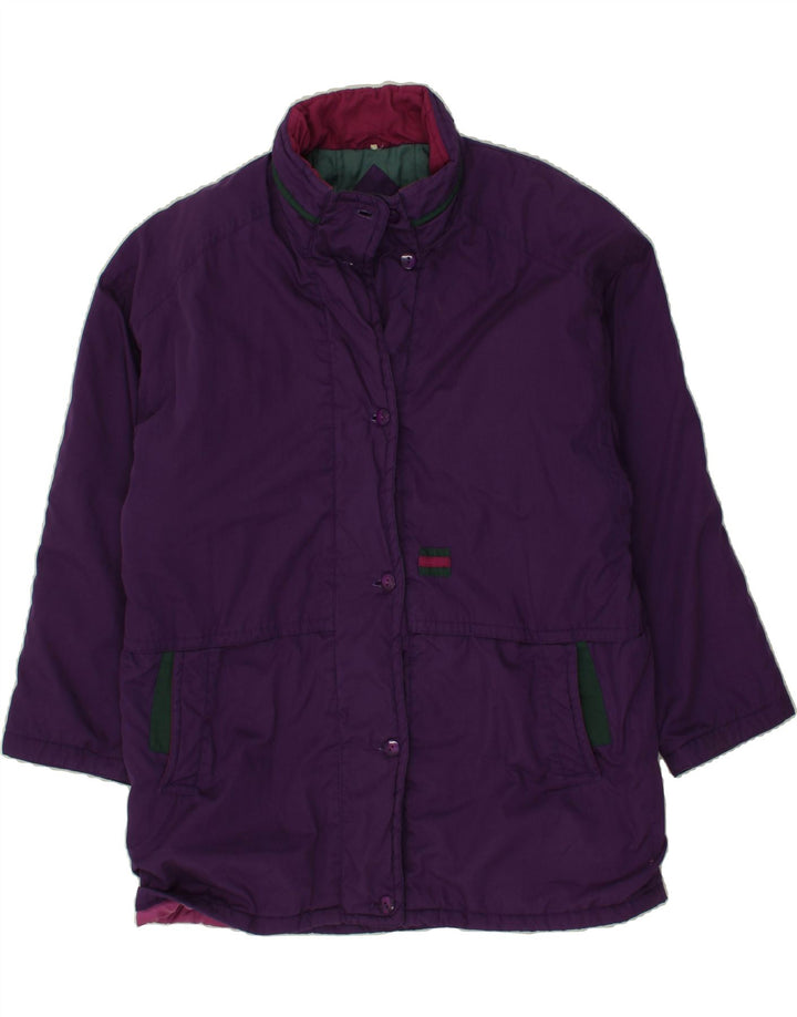 VINTAGE Womens Oversized Windbreaker Coat UK 16 Large Purple Cotton Vintage Vintage and Second-Hand Vintage from Messina Hembry 