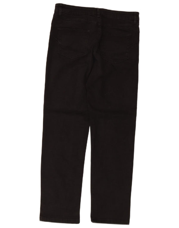 Marks & Spencer Womens Straight Casual Trousers UK 14 Large W32 L28 Black