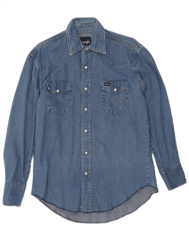 Wrangler Mens Denim Shirt Medium Blue
