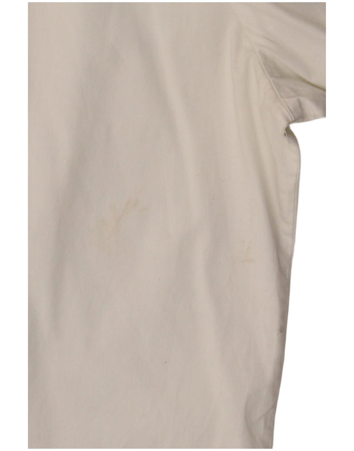 BENETTON Womens Short Sleeve Shirt UK 16 Large White Cotton