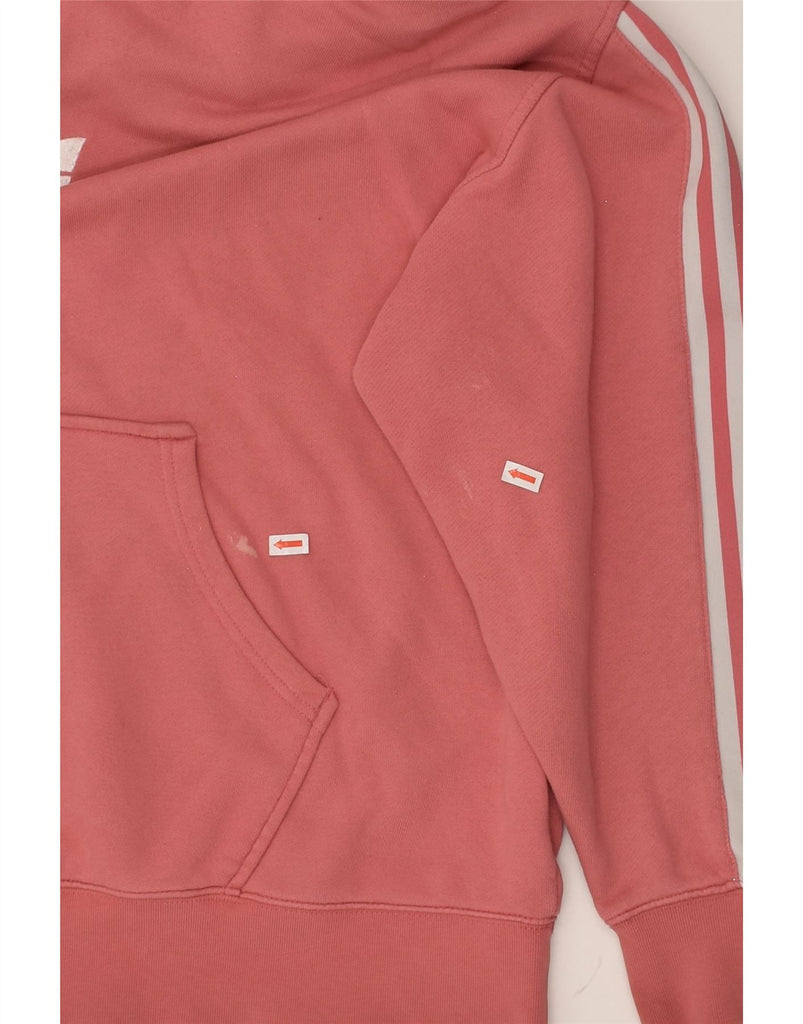 ADIDAS Womens Hoodie Jumper UK 16 Large Pink Cotton | Vintage Adidas | Thrift | Second-Hand Adidas | Used Clothing | Messina Hembry 