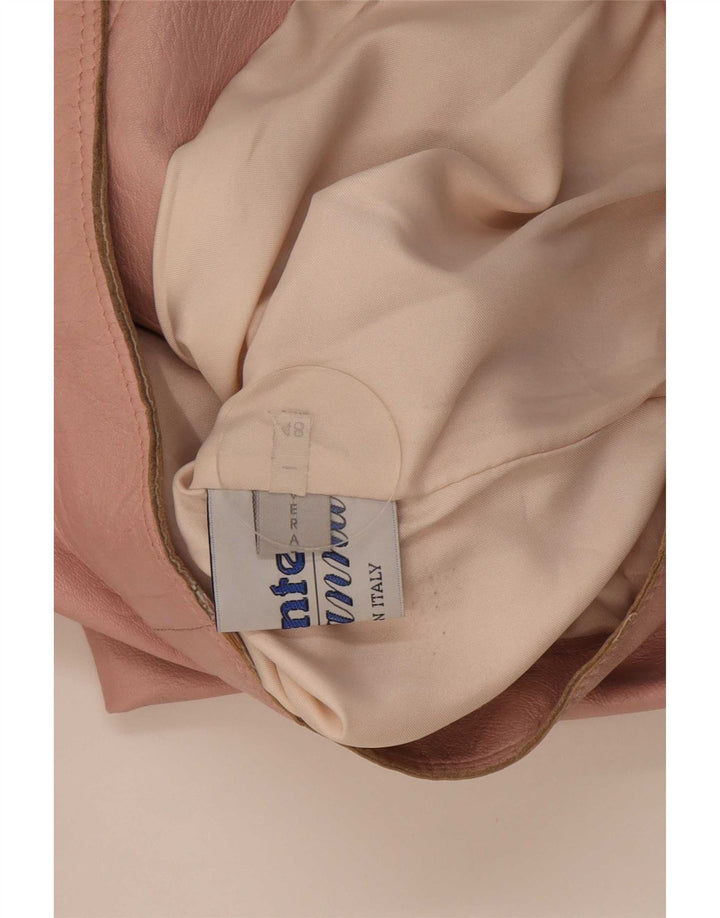 Wanted Womens Leather Racer Jacket IT 48 XL Pink