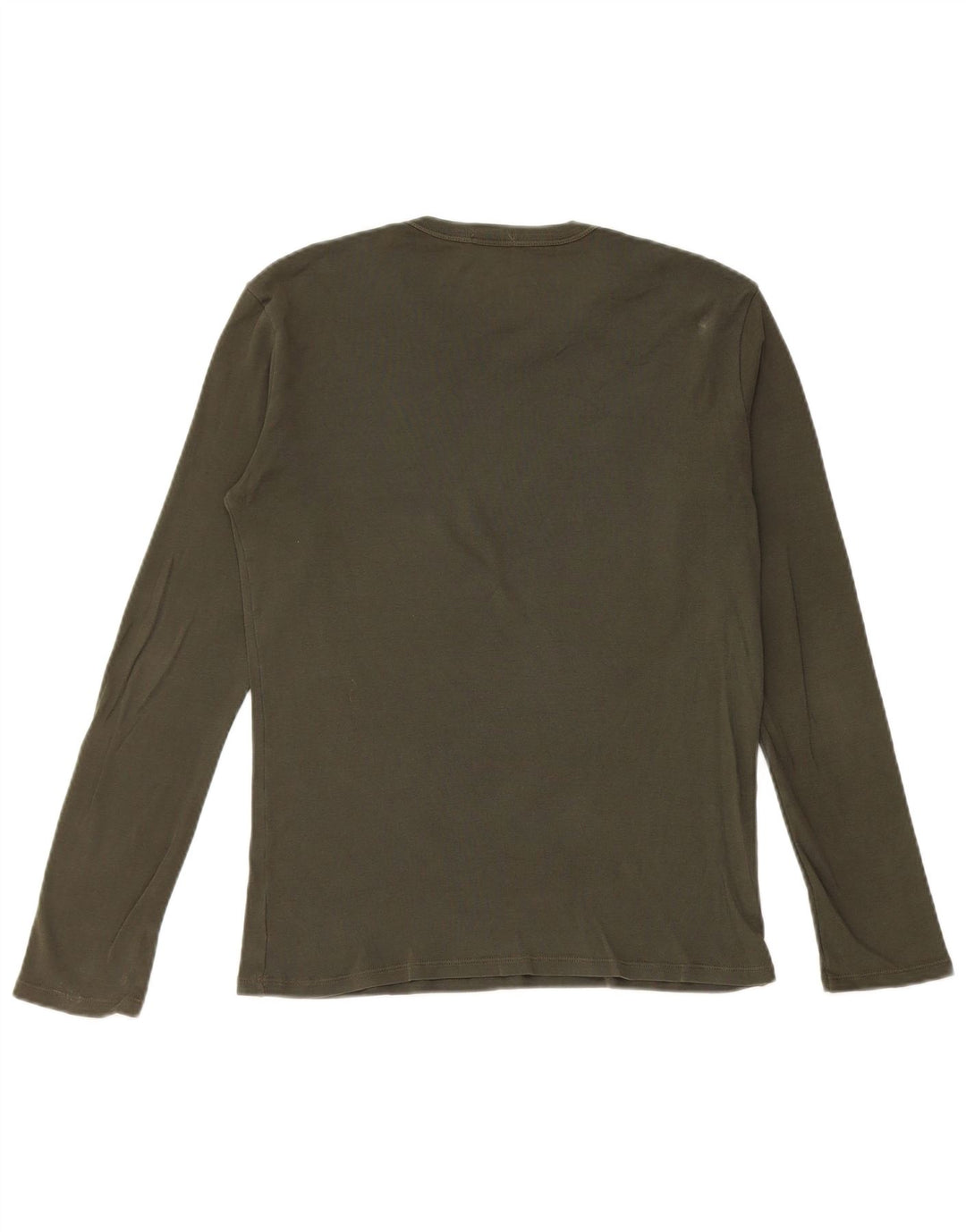 BENETTON Womens Graphic Top Long Sleeve UK 12 Medium Green