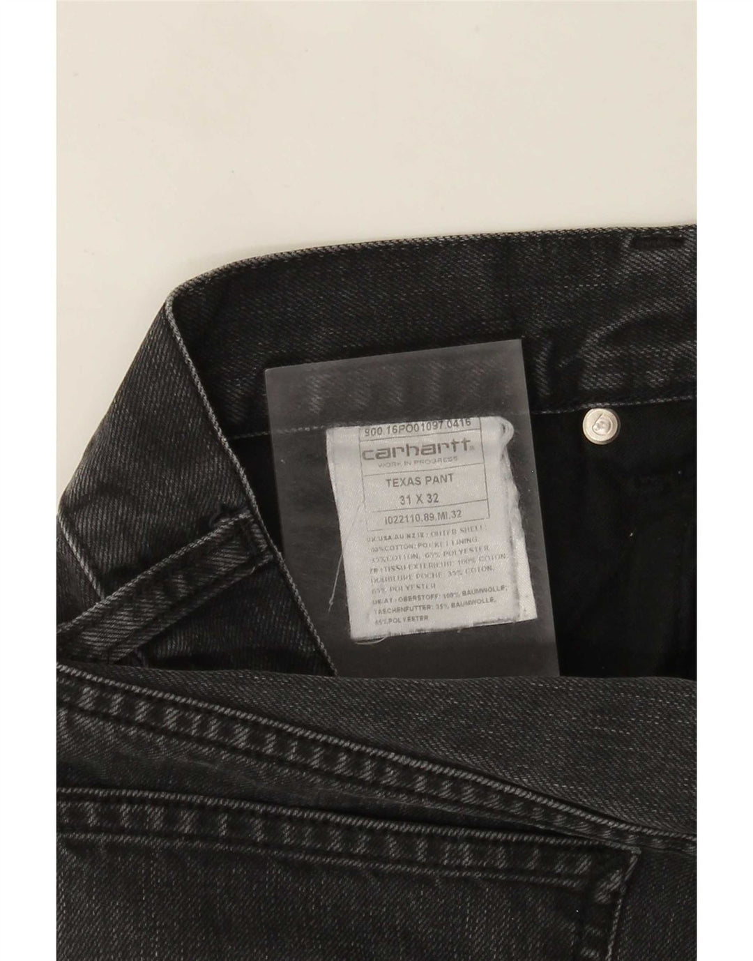 Carhartt Mens Straight Jeans W31 L28 Grey Cotton