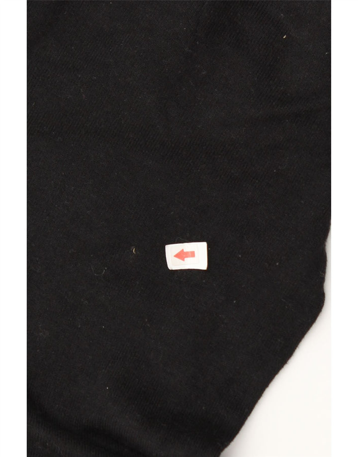 Zara Womens V-Neck Jumper Sweater UK 12 Medium Black Rayon