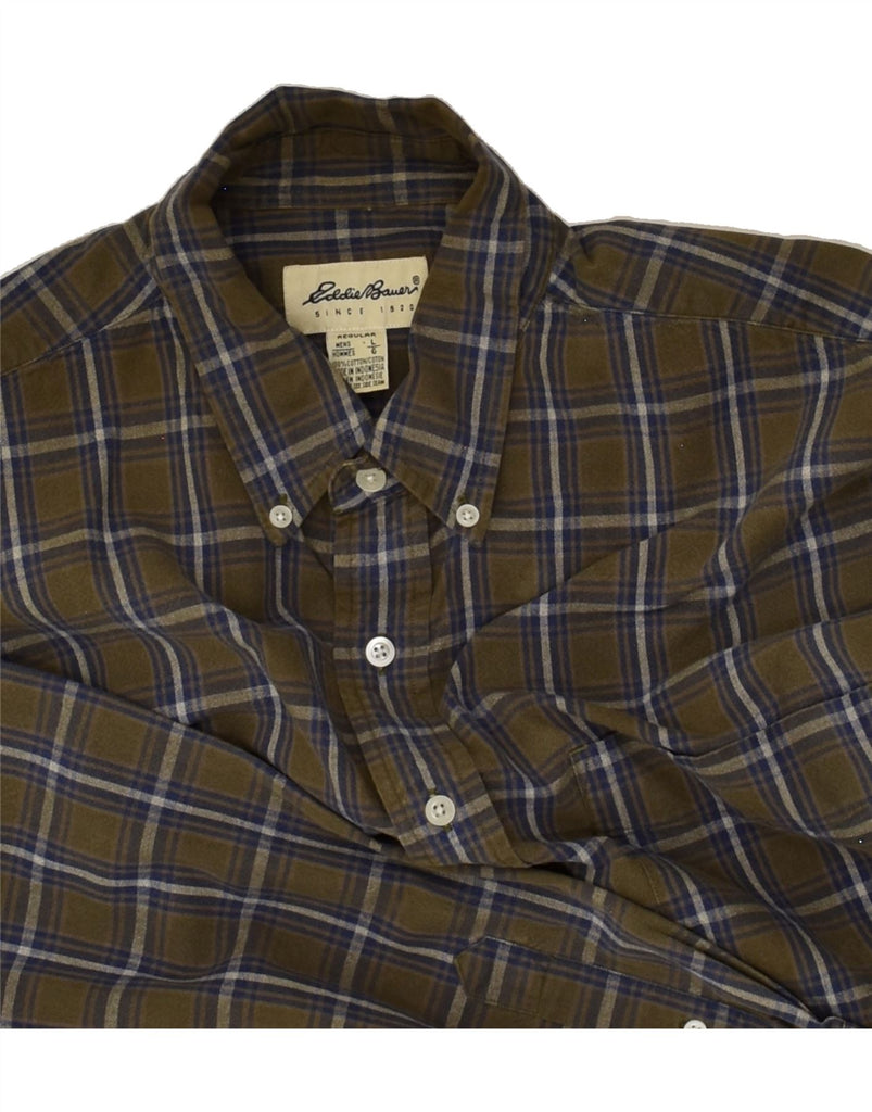 EDDIE BAUER Mens Shirt Large Green Check Cotton | Vintage Eddie Bauer | Thrift | Second-Hand Eddie Bauer | Used Clothing | Messina Hembry 