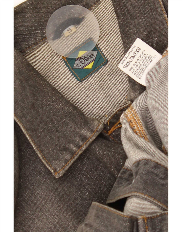 S.Oliver Womens Oversized Denim Jacket UK 10 Small Grey Cotton