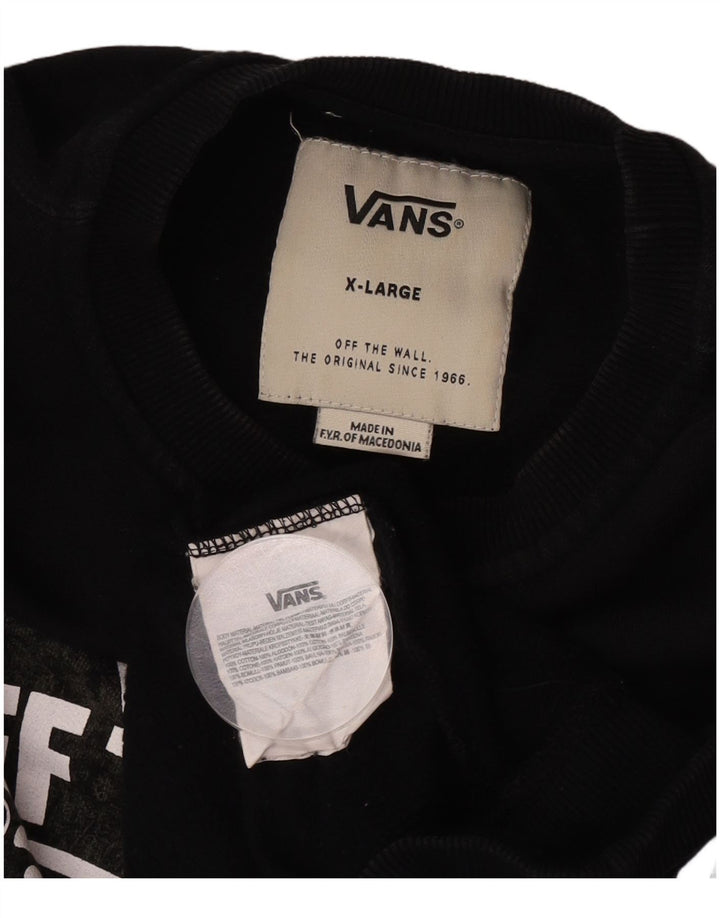 Vans Mens Graphic Sweatshirt Jumper XL Black Cotton