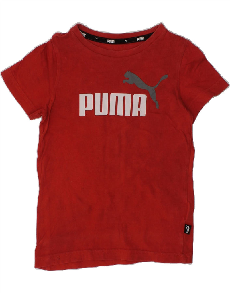 PUMA Boys Graphic T-Shirt Top 3-4 Years Red Cotton | Vintage Puma | Thrift | Second-Hand Puma | Used Clothing | Messina Hembry 