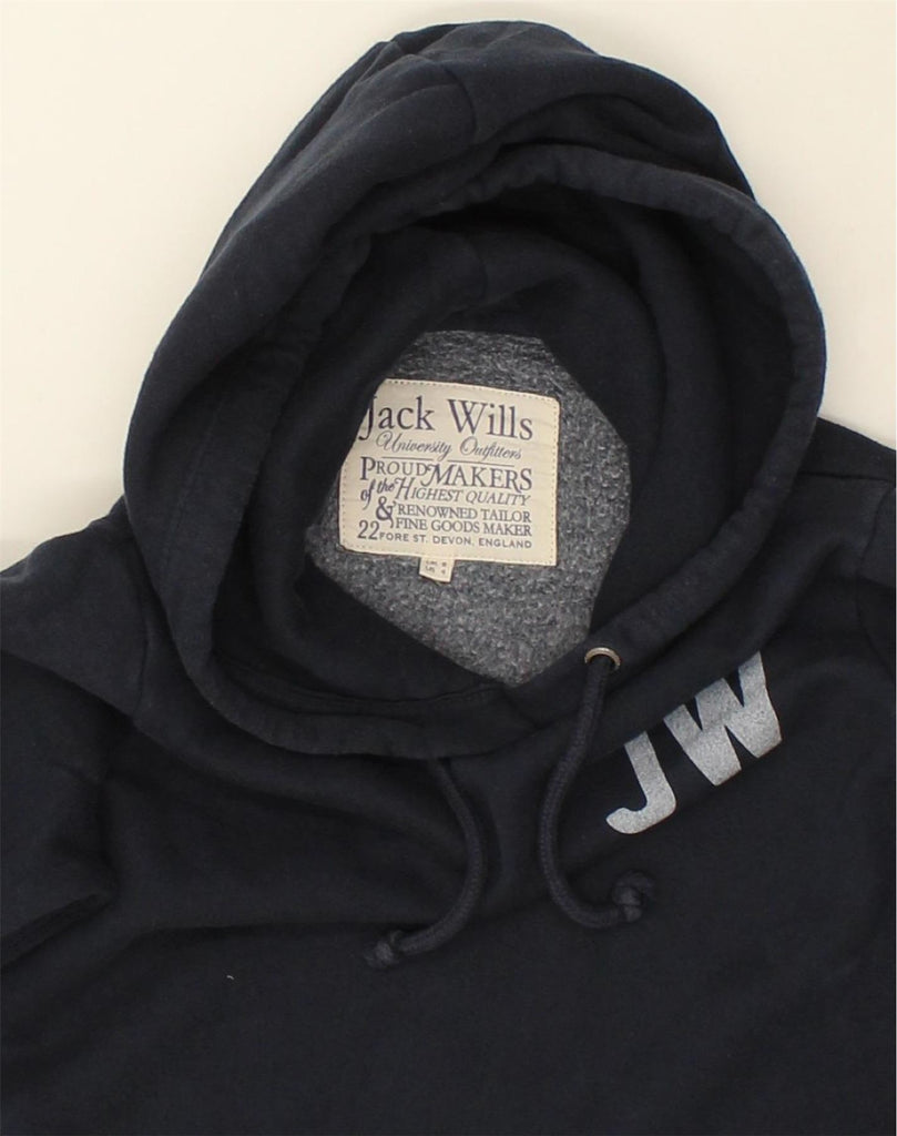 JACK WILLS Womens Hoodie Jumper UK 8 Small  Navy Blue Cotton | Vintage Jack Wills | Thrift | Second-Hand Jack Wills | Used Clothing | Messina Hembry 