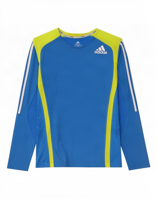 Adidas Mens Climacool Regular Fit Top Long Sleeve Large Blue Colourblock