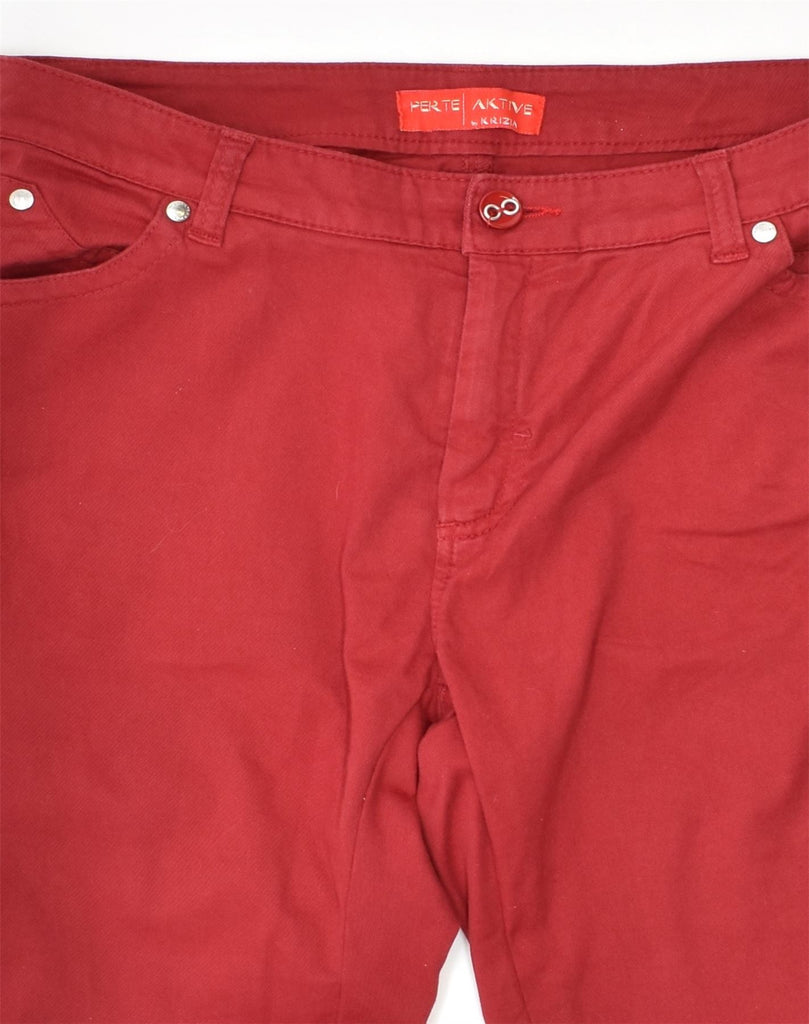 KRIZIA Womens Tapered Casual Trousers W30 L31 Red Cotton | Vintage Krizia | Thrift | Second-Hand Krizia | Used Clothing | Messina Hembry 