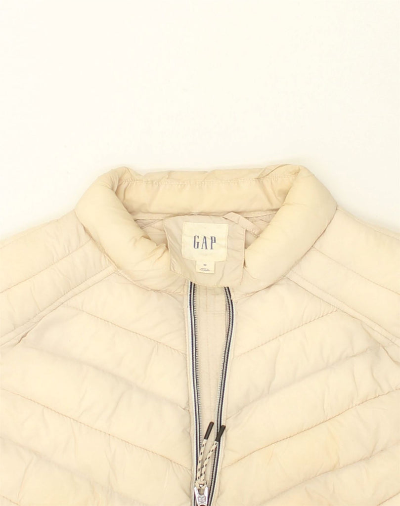 GAP Womens Padded Gilet UK 12 Medium Off White Nylon | Vintage Gap | Thrift | Second-Hand Gap | Used Clothing | Messina Hembry 