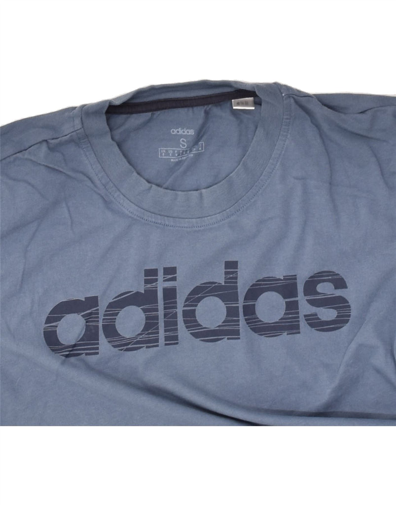 ADIDAS Mens Graphic T-Shirt Top Small Navy Blue Cotton | Vintage Adidas | Thrift | Second-Hand Adidas | Used Clothing | Messina Hembry 