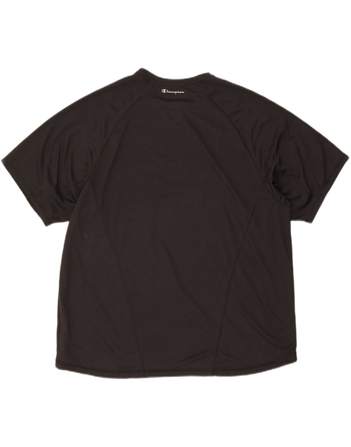 CHAMPION Mens T-Shirt Top 2XL Black Polyester Vintage Champion and Second-Hand Champion from Messina Hembry 