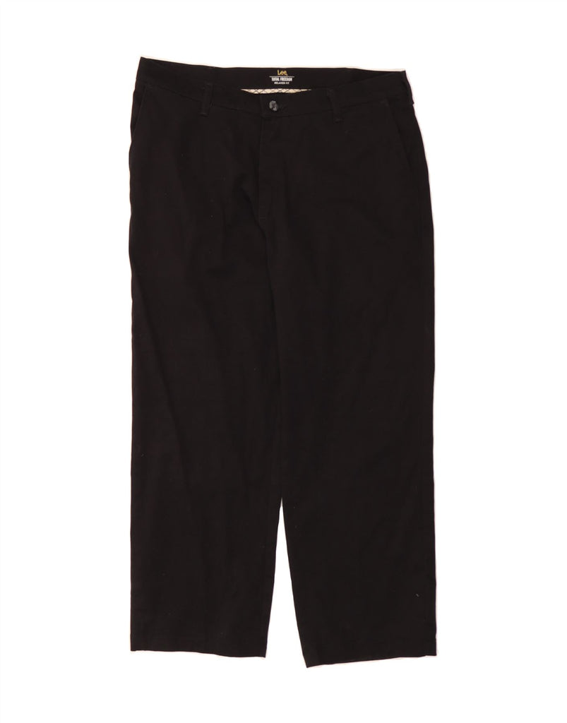 LEE Mens Total Freedom Relaxed Fit Chino Trousers W34 L30 Black Cotton Vintage Lee and Second-Hand Lee from Messina Hembry 