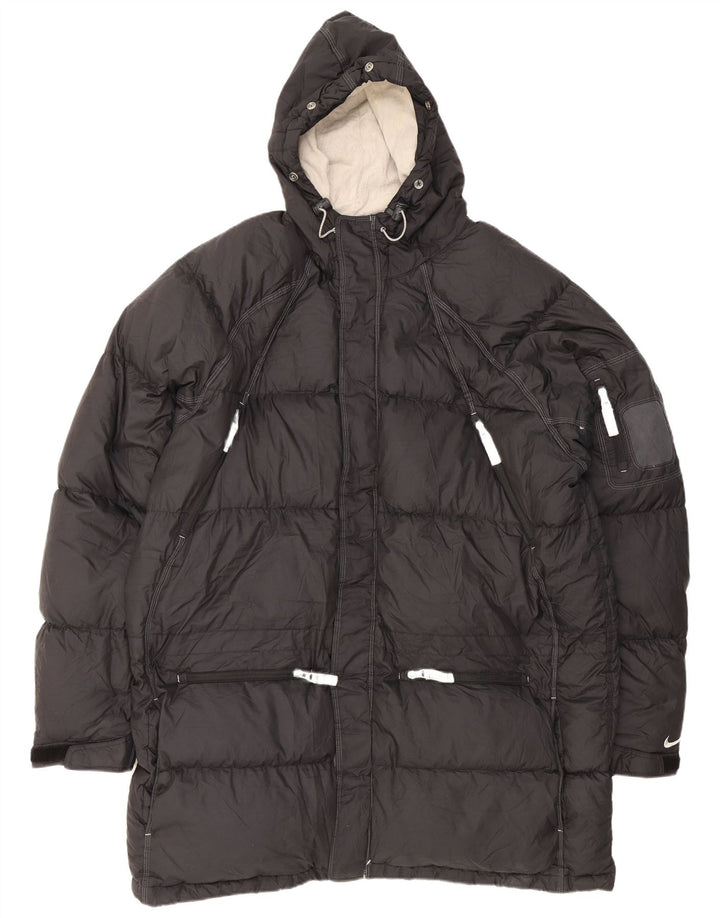Nike Mens Hooded Padded Coat UK 44 2XL Black Polyester