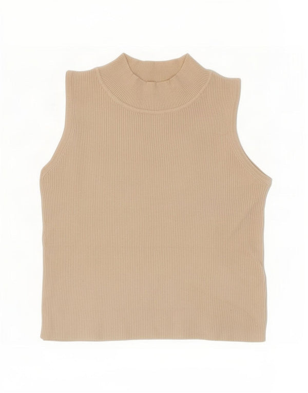 Zara Girls Vest Tank Top 13-14 Years Beige Viscose