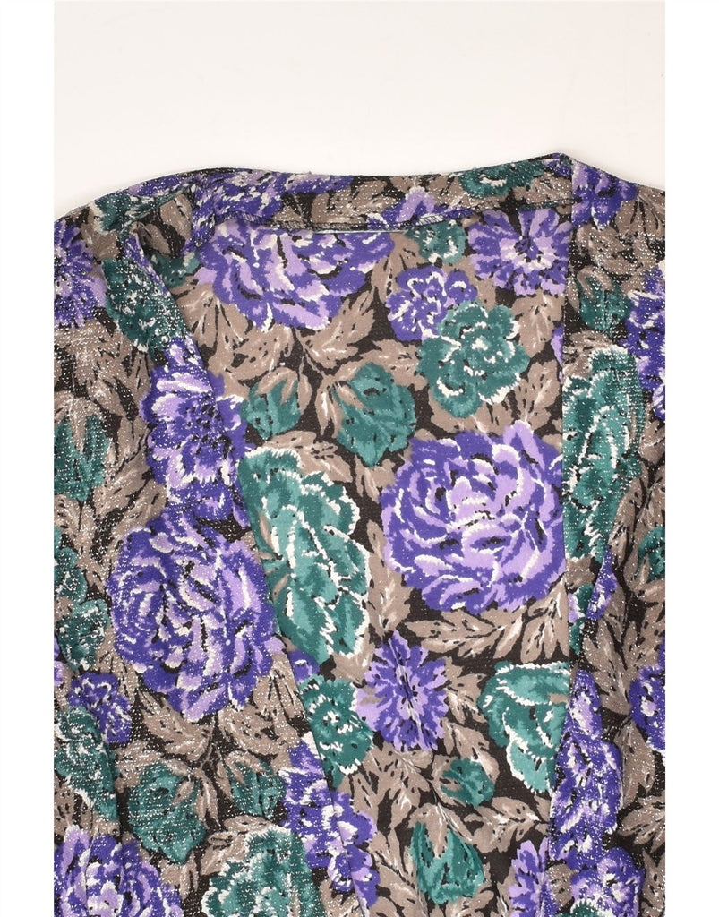 VINTAGE Womens Cardigan Top UK 14 Large Purple Floral | Vintage Vintage | Thrift | Second-Hand Vintage | Used Clothing | Messina Hembry 