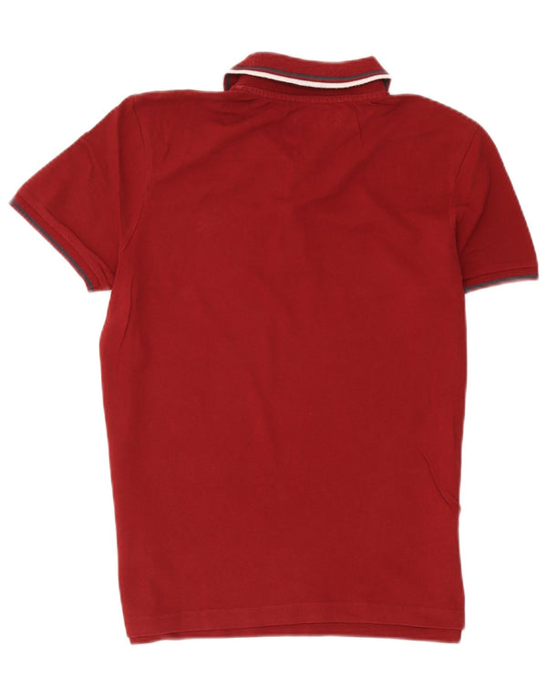 Diadora Mens Polo Shirt Small Burgundy Striped