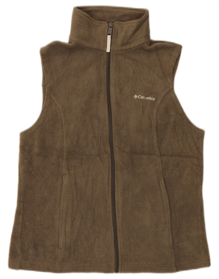 Columbia Womens Fleece Gilet UK 14 Medium Brown Polyester
