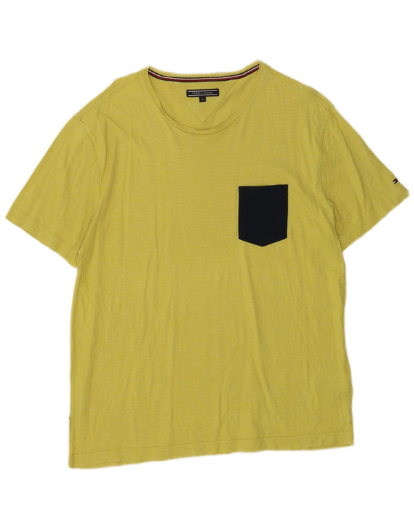 Tommy Hilfiger Mens T-Shirt Top XL Yellow Cotton