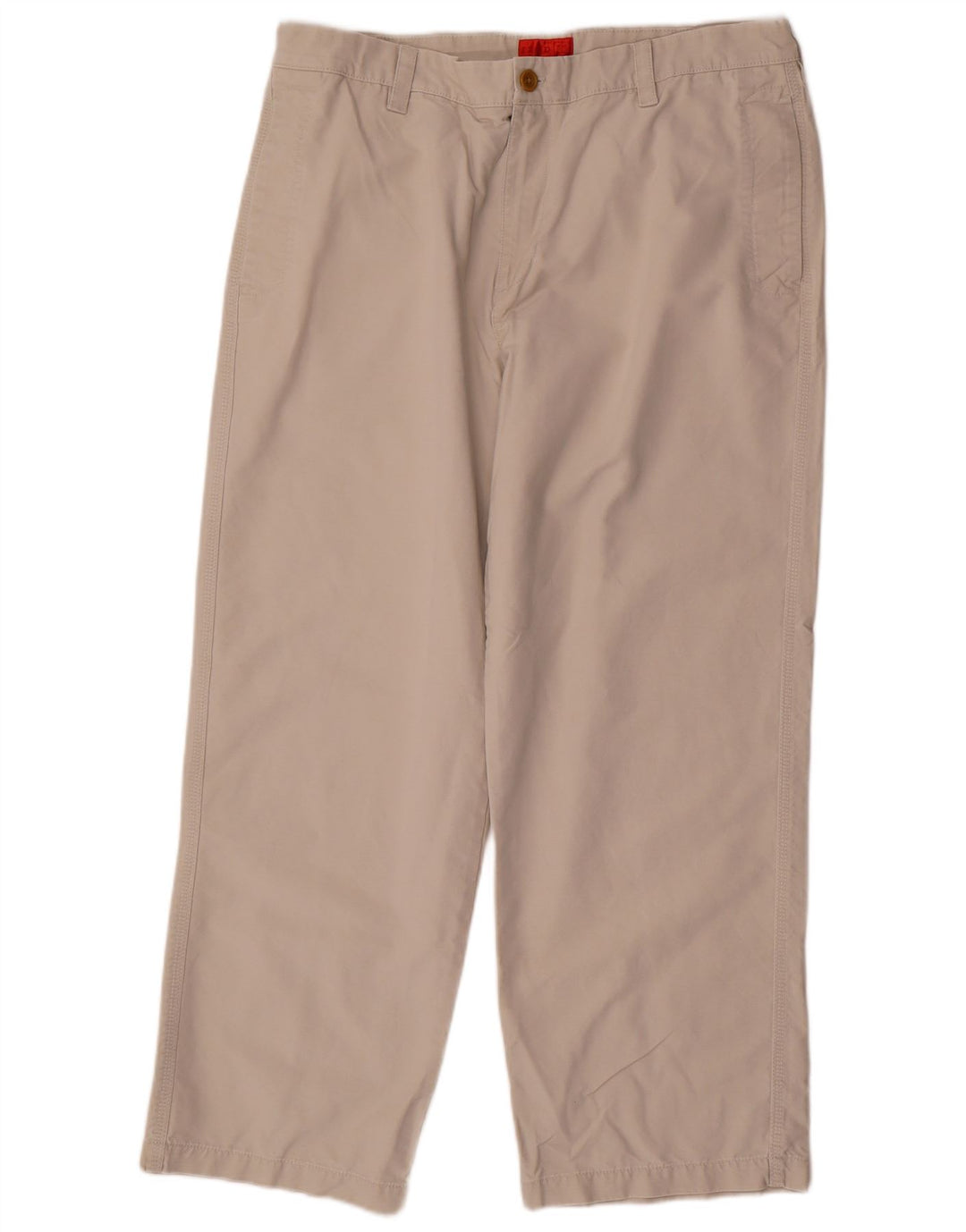 IZOD Mens Straight Chino Trousers W38 L30  Beige Cotton