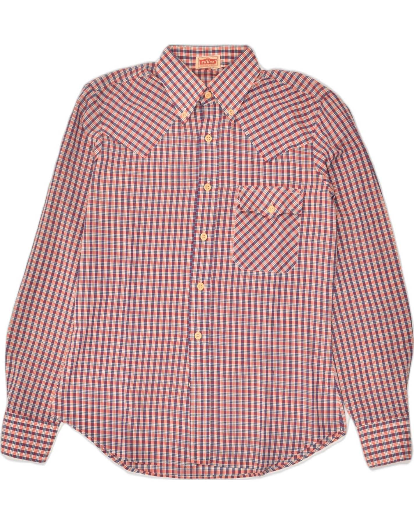 VINTAGE Mens Shirt Size 38/39 Medium Red Check Cotton, Vintage &  Second-Hand Clothing Online