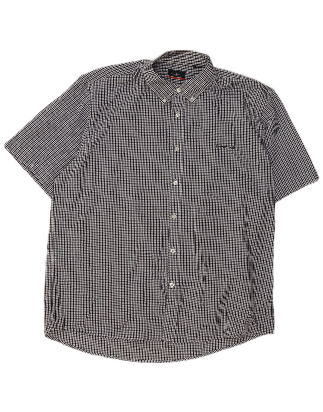 Pierre Cardin Mens Regular Fit Shirt 3XL Grey Check Polyester