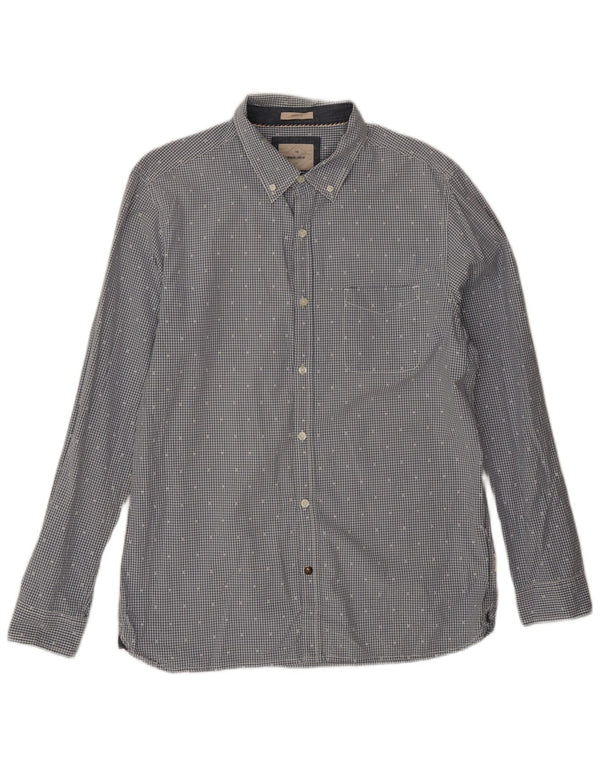 White Stuff Mens Classic Fit Shirt Large Blue Gingham Cotton