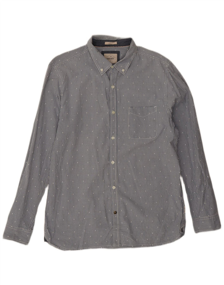 White Stuff Mens Classic Fit Shirt Large Blue Gingham Cotton