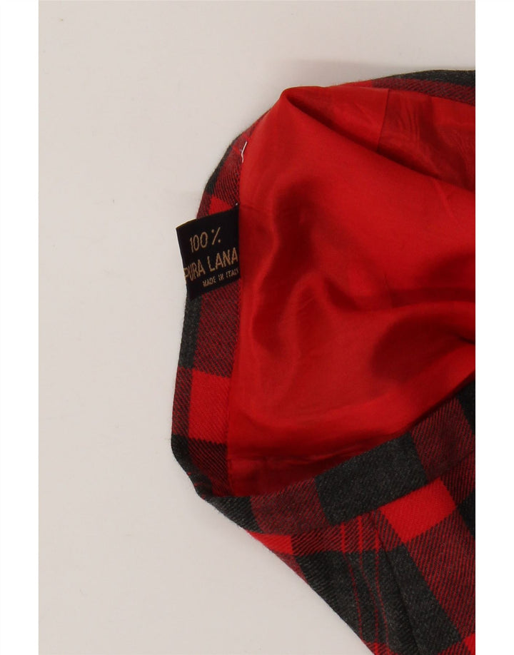 VINTAGE Womens Mini Skirt W22 2XS Red Plaid Wool