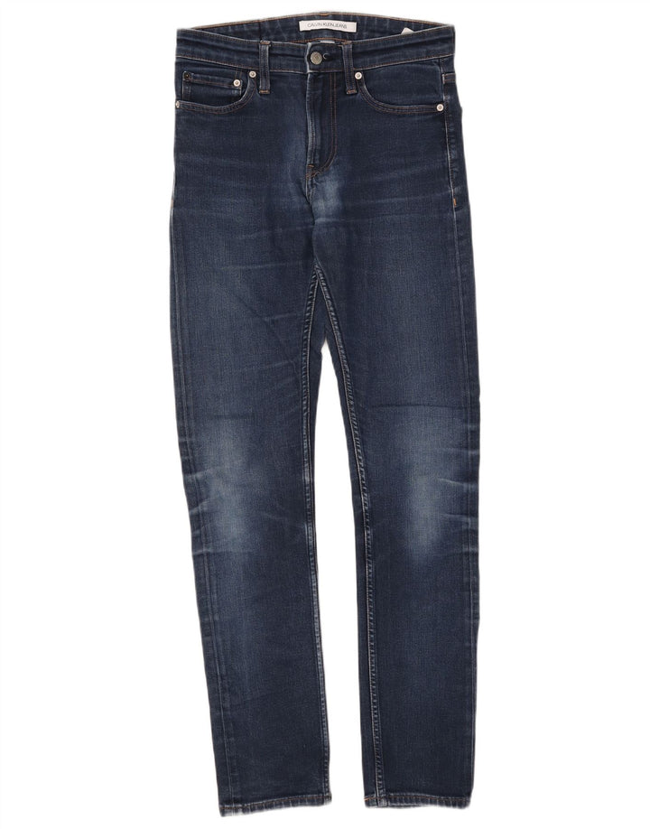 Calvin Klein Mens Slim Jeans W28 L32 Blue Cotton