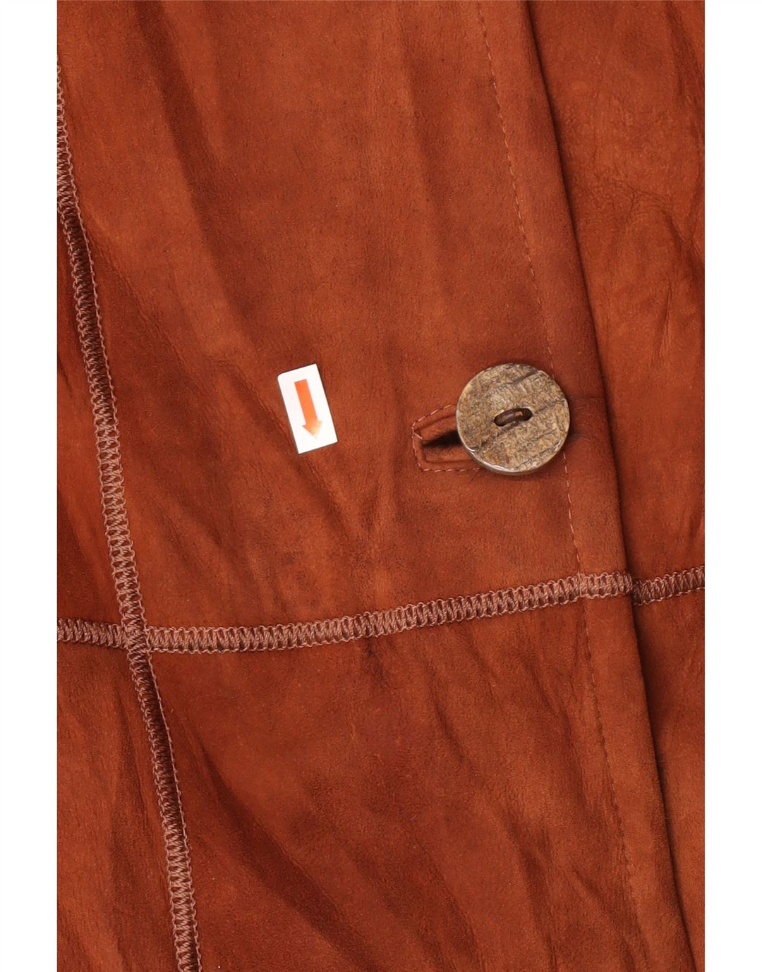 VINTAGE Womens Shearling Coat IT 44 Medium Brown Leather