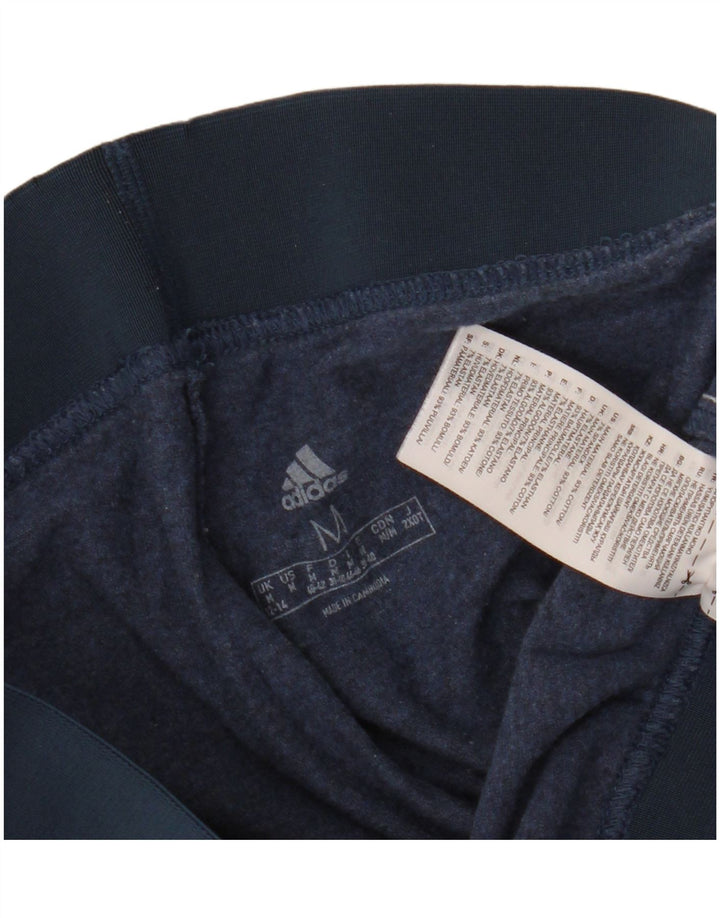 Adidas Womens Leggings UK 12/14 Medium Navy Blue Cotton