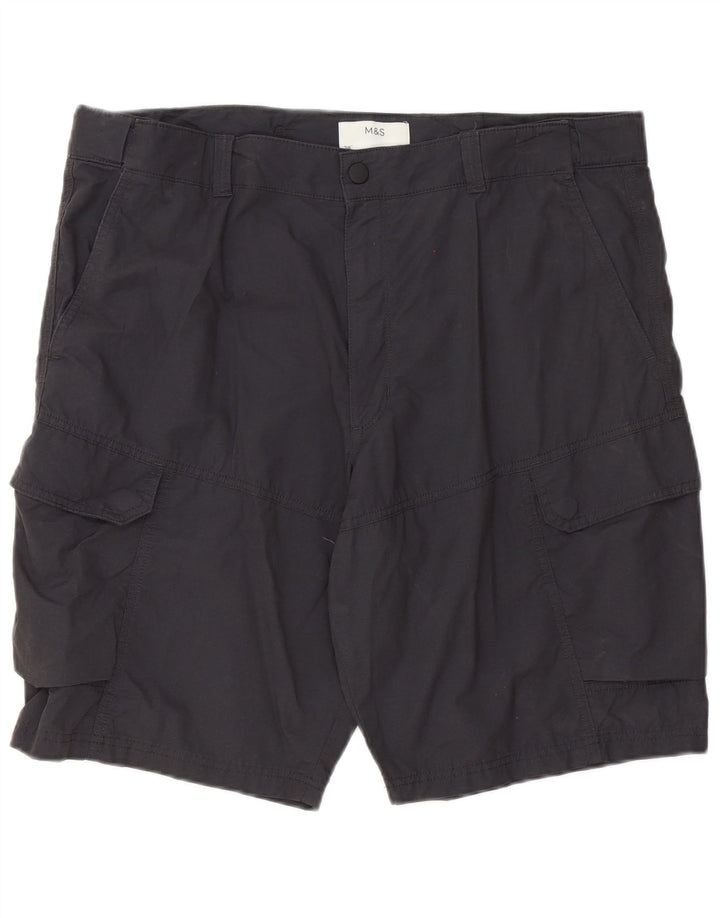 MARKS & SPENCER Mens Cargo Shorts W38 XL Grey Cotton
