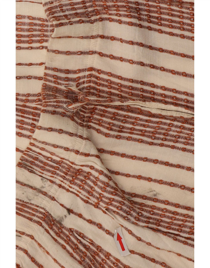 Marks & Spencer Womens Shorts UK 12 Medium W32 White Striped Viscose