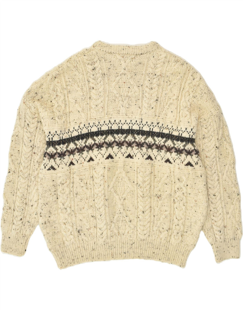 ARAN CRAFTS Womens Crew Neck Jumper Sweater IT 42 Medium Off White Flecked | Vintage Aran Crafts | Thrift | Second-Hand Aran Crafts | Used Clothing | Messina Hembry 