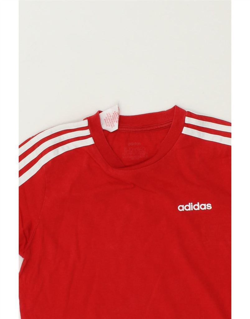 ADIDAS Boys T-Shirt Top 11-12 Years Red Cotton Vintage Adidas and Second-Hand Adidas from Messina Hembry 