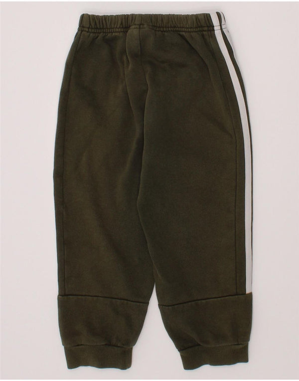 ADIDAS Boys Tracksuit Trousers Joggers 2-3 Years  Khaki Cotton
