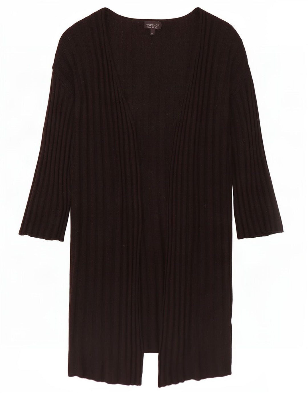 Topshop Womens Oversized Longline Open Cardigan Sweater UK 10 Small Black
