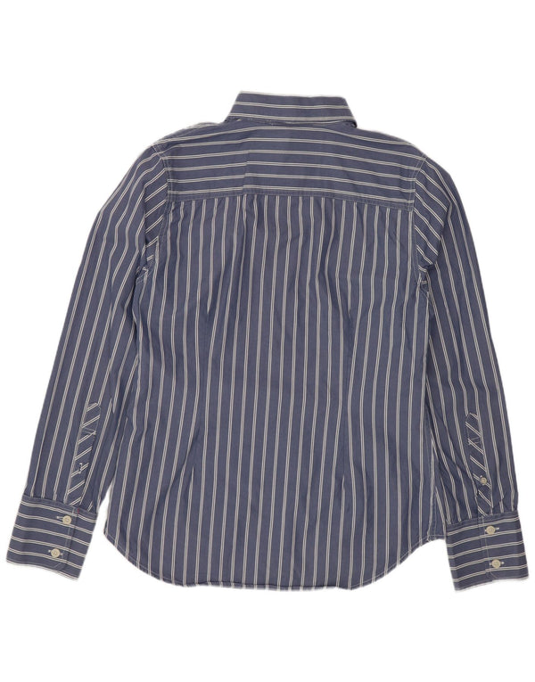 Superdry Womens Shirt Large Blue Striped Cotton Classic