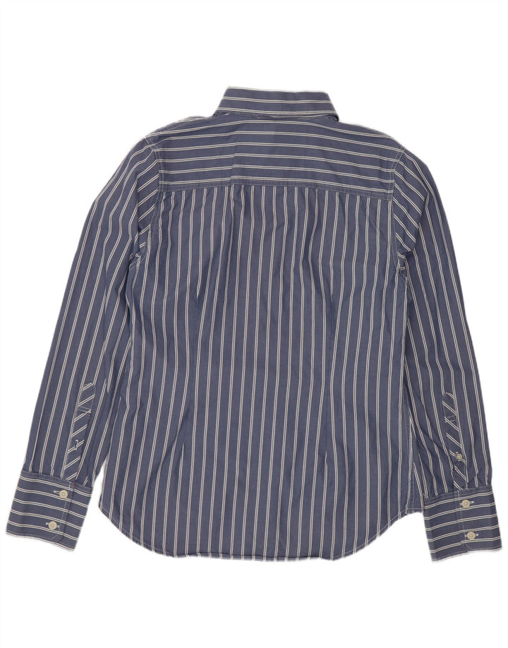 Superdry Womens Shirt Large Blue Striped Cotton Classic