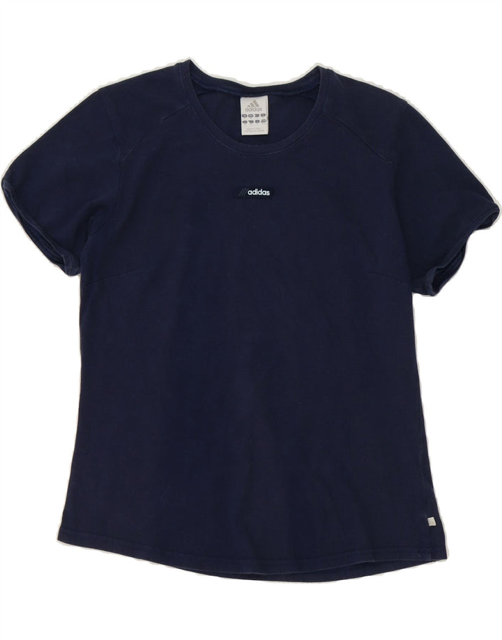 ADIDAS Womens T-Shirt Top UK 14 Medium  Navy Blue Cotton Vintage Adidas and Second-Hand Adidas from Messina Hembry 