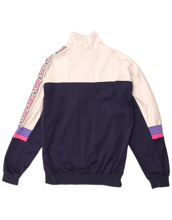 Asics Mens Graphic Tracksuit Top Jacket IT 50 Medium White Colourblock